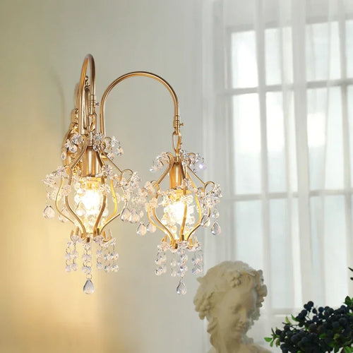 Nordic retro crystal wall light for interior decoration - vue 5 sur 7