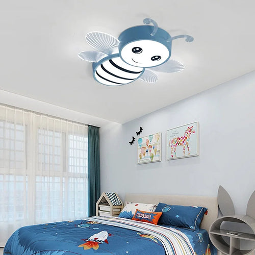 Modern children's LED ceiling light little bee nursery decoration - vue 5 sur 9