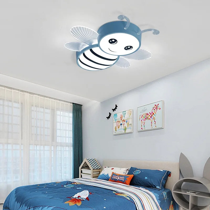Modern children's LED ceiling light little bee nursery decoration - vue 4 sur 9