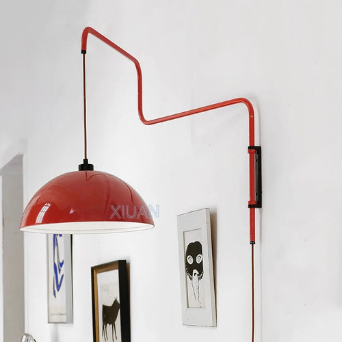Nordic retractable LED swing wall light for elegant interiors - vue 2 sur 7