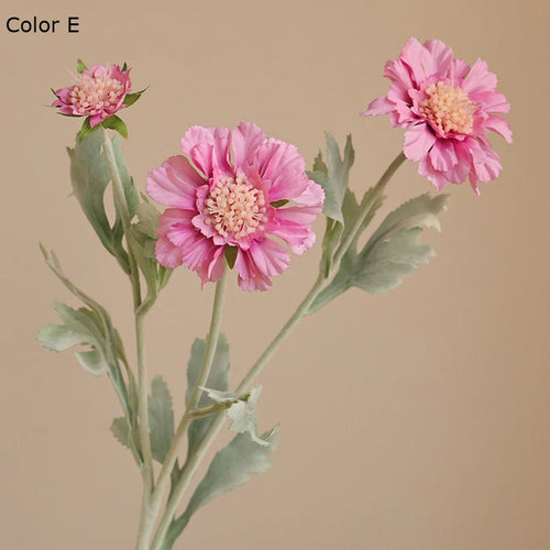 Artificial flocked chrysanthemum silk floral decoration