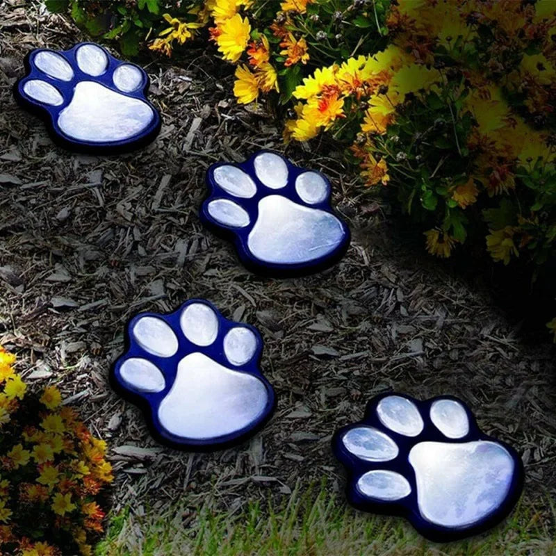 Set of 4 solar dog garden lights for outdoor animal decor