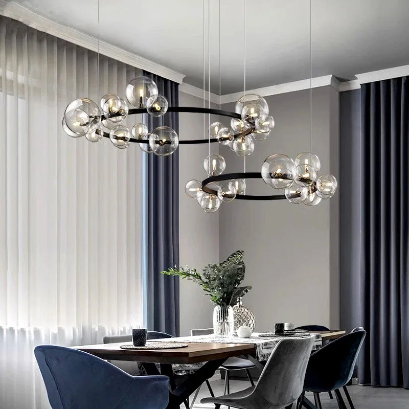 Nordic designer glass chandelier for elegant lighting