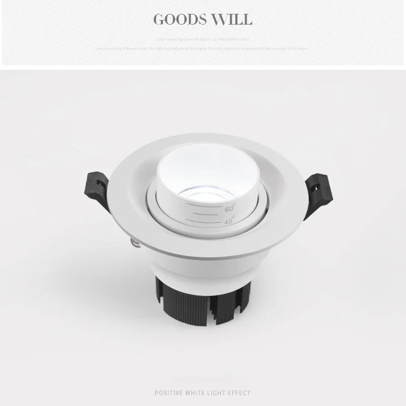 Integrated zoom dimmable recessed spot 15-60 degrees COB - vue 3 sur 8
