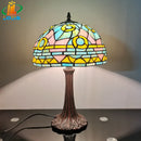 Antique Mediterranean style Tiffany table lamp for interior decor