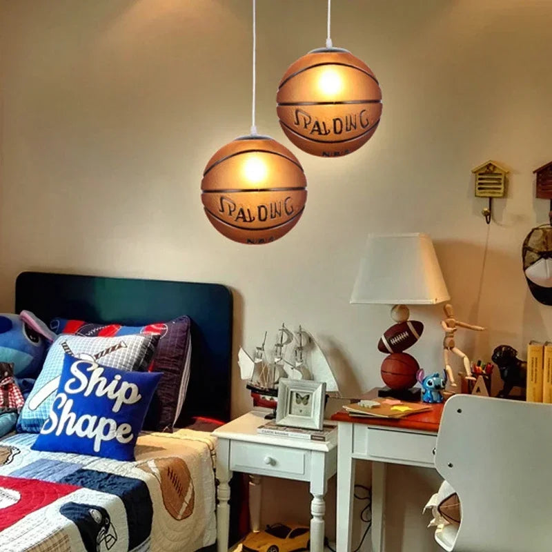 Modern football glass chandelier for boys and girls