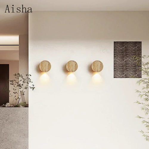 Japanese wabi sabi natural stone wall light for indoor use - vue 5 sur 7