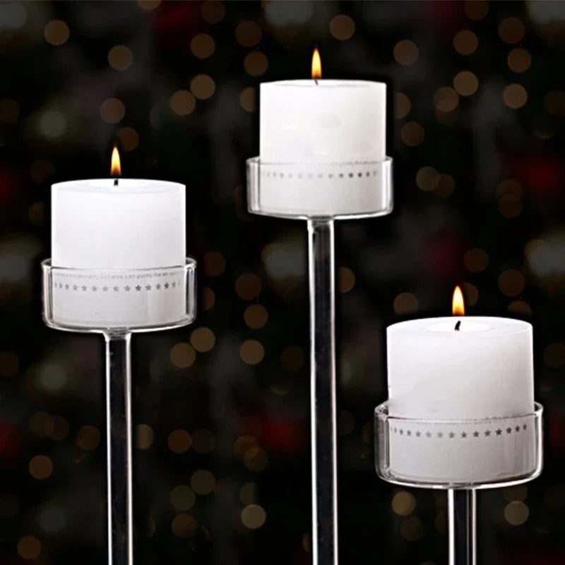 Large glass candle holder for wedding and romantic party decoration - vue 3 sur 9
