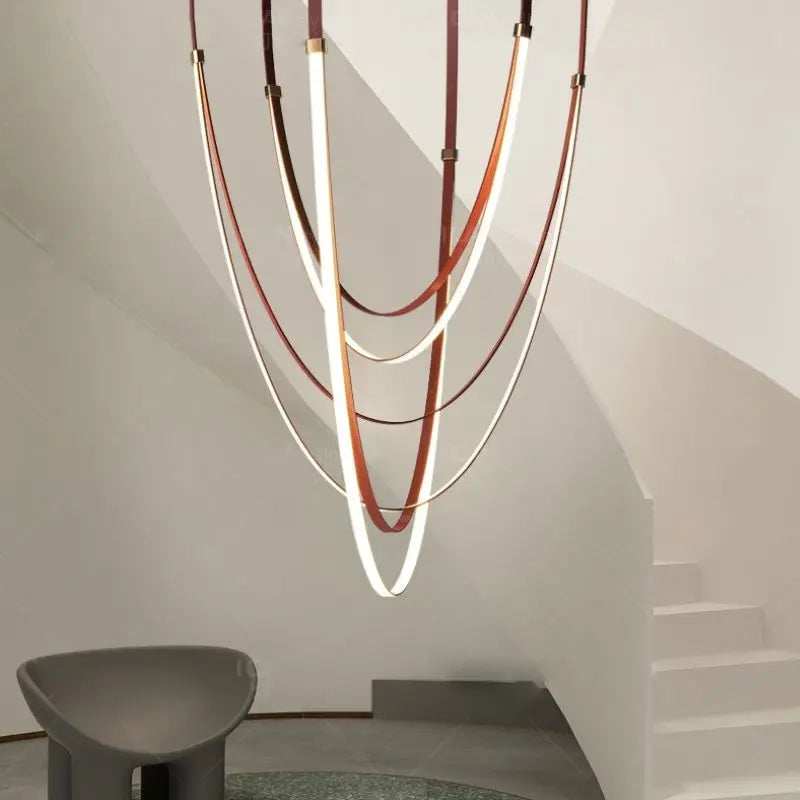 Post-modern minimalist creative strip chandelier for contemporary interiors