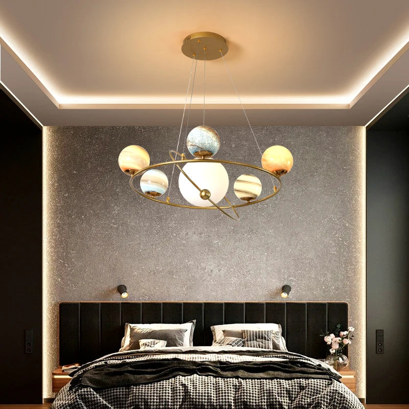 Creative planet-shaped pendant light for unique decor