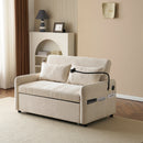 Modern double folding sofa bed, multi-functional with adjustable backrest, cell phone holder &amp; USB charging station