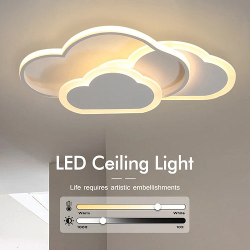 Ultra thin LED ceiling light with creative cloud design, smart lighting - vue 3 sur 26