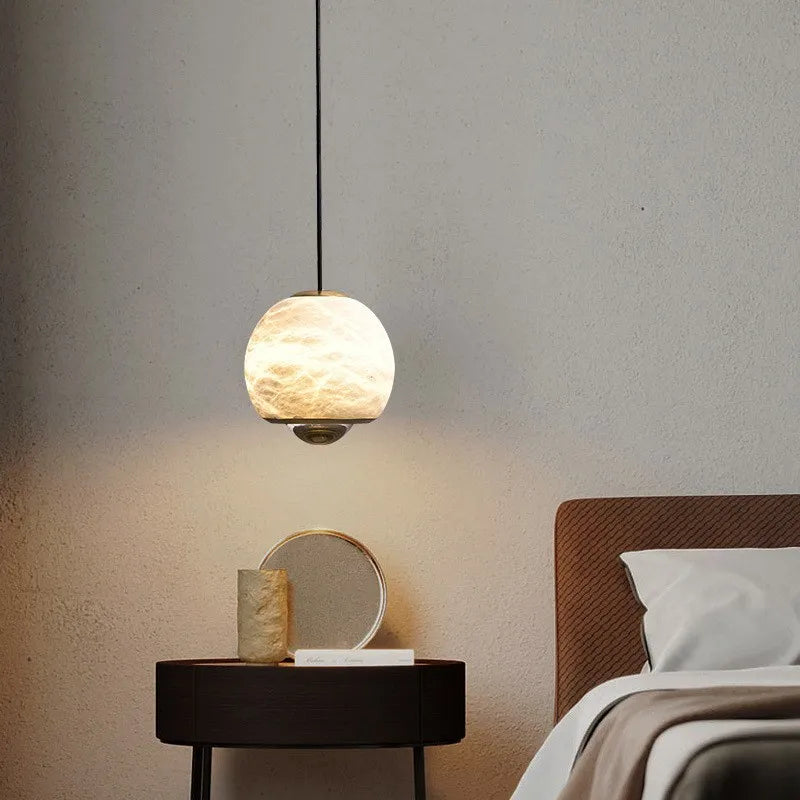 High end Nordic postmodern design bedside lamp, Spanish marble entrance balcony small pendant lamp, industrial style restaurant
