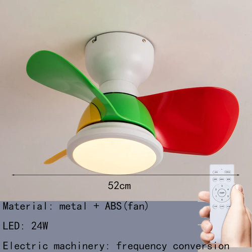 Remote control LED ceiling fan light for modern interiors