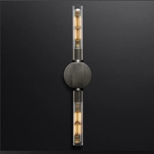 Retro double head minimalist glass wall light with stripes - vue 8 sur 8