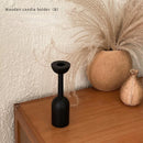 Wooden candle holder for modern and geometric decor