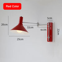 Foldable extendable LED reading wall light