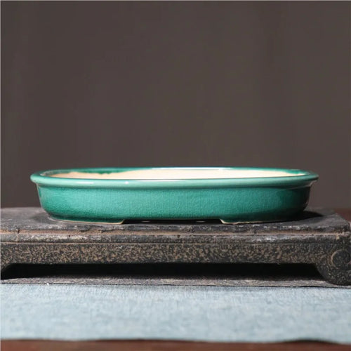 round sand flower pot for retro bonsai and succulents - vue 4 sur 19