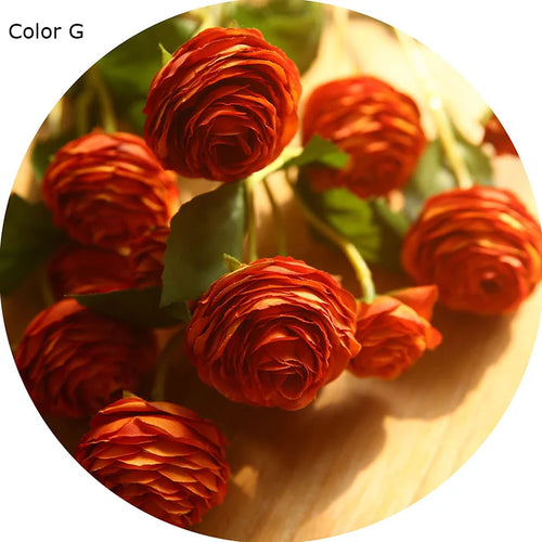 Artificial silk flowers with roses and ranunculus for wedding decoration - vue 9 sur 13