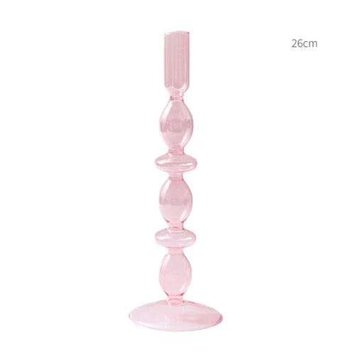 Conical glass candle holder for wedding tables and Nordic decoration - vue 12 sur 28