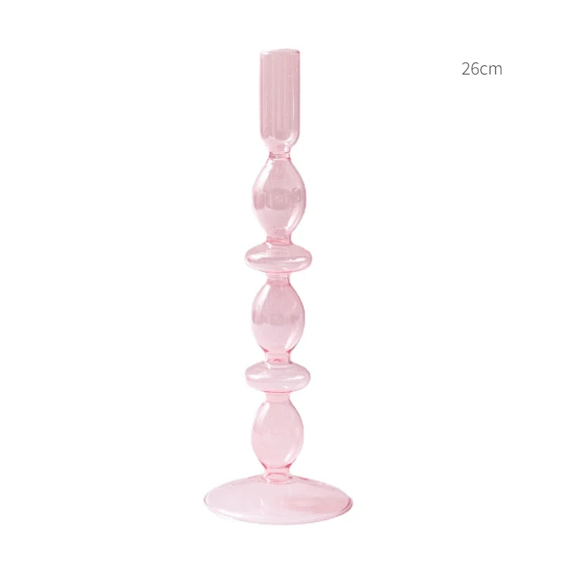 Conical glass candle holder for wedding tables and Nordic decoration - vue 11 sur 28