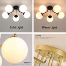 Nordic LED chandelier with hanging glass ball
