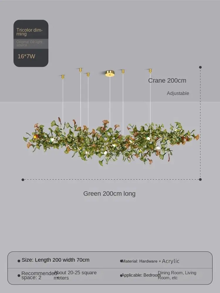 Custom glass ginkgo modern pendant light for elegant lighting - vue 11 sur 16