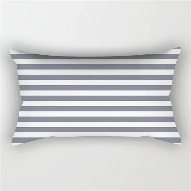 Decorative grey geometric patchwork cushion cover for bedroom