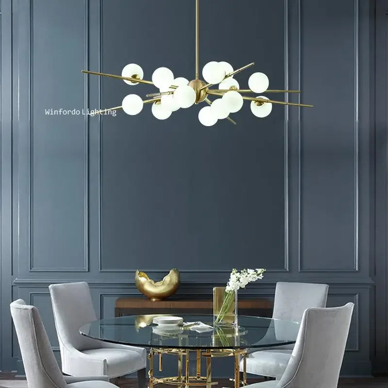 Modern LED glass ball pendant light - vue 5 sur 10