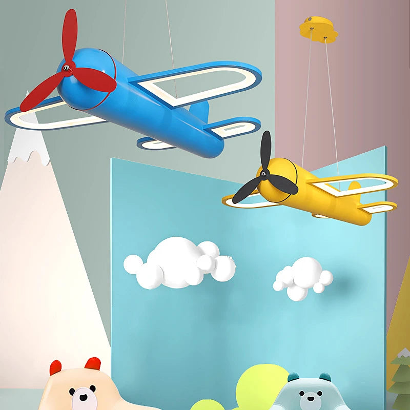 Creative helicopter chandelier for children's and youth rooms