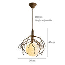 Retro decorative LED tree branch pendant chandelier