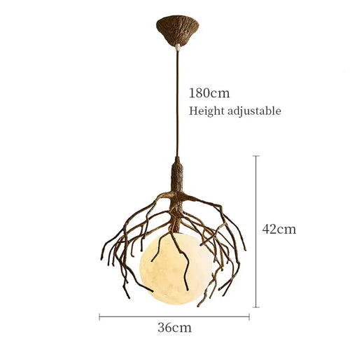 Retro decorative LED tree branch pendant chandelier - vue 13 sur 12