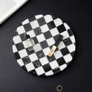 Nordic style marble tray with chessboard pattern luxury home decor