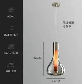Minimalist nordic style silver glass table lamp - vue 10 sur 10