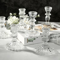Transparent glass candle holder for dinner, wedding and photography