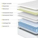 Spring Core mattress, 7 Zones Cold Foam mattress, Pocket spring Core, 90x200cm, 100% Oeko-Tex Certified, Piped Microfiber Cover