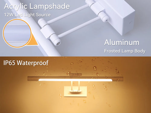 Modern adjustable angle waterproof LED mirror wall light - vue 5 sur 10