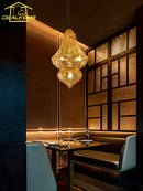 Vintage Asian-style gold pendant light for bar and restaurant