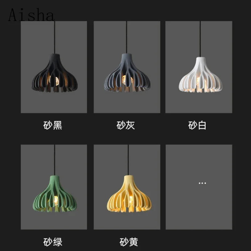 Nordic coral resin pendant light for interior decoration - vue 3 sur 11