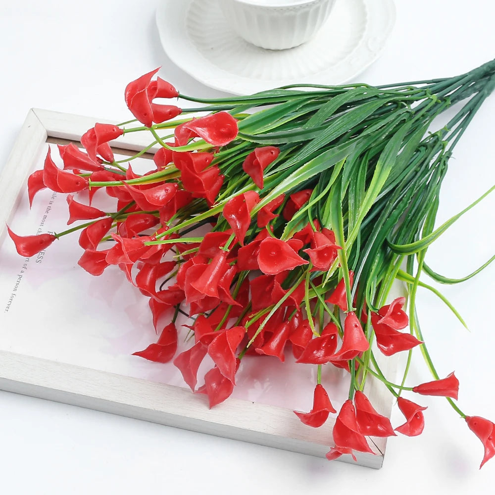 Artificial calla lily bouquet for indoor and outdoor decor - vue 7 sur 12