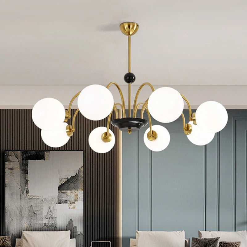 Modern nordic chrome chandelier with LED lighting