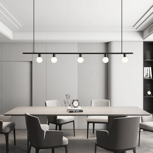 Minimalist brass chandelier with adjustable wire for bar and restaurant - vue 2 sur 8