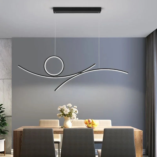 Modern LED ceiling light with wave design for stylish interiors 2024 - vue 3 sur 8