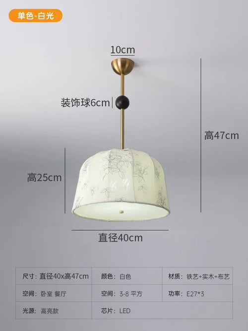 Solid wood study lamp with nanyang pattern and retro romantic chandelier - vue 9 sur 11