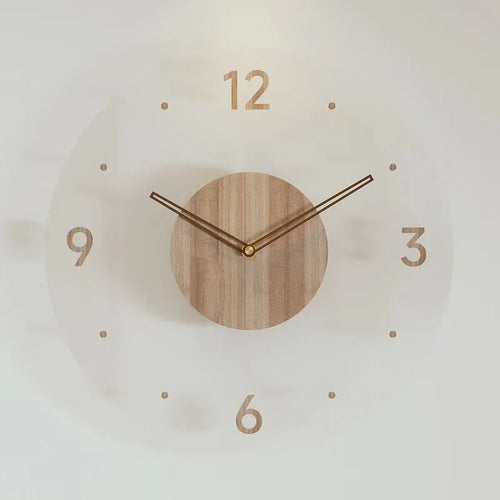 luxury wooden wall watch modern design silent quartz creative - vue 9 sur 11