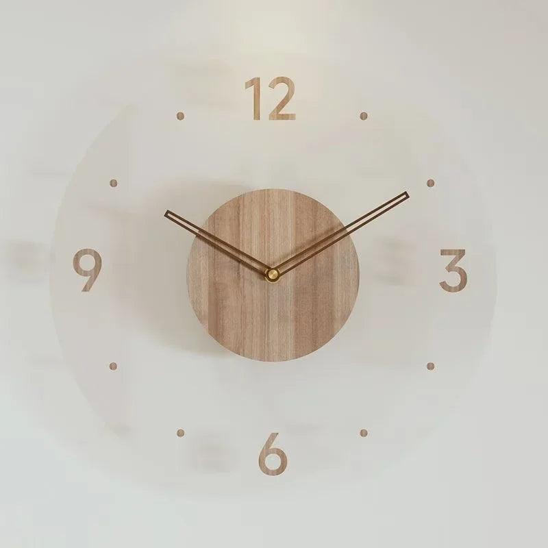 luxury wooden wall watch modern design silent quartz creative - vue 8 sur 11