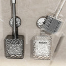 Suction cup glacier pattern toilet brush with long handle and wall mount