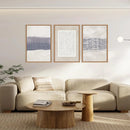3 Pcs/Set Retro Neutral Abstract Frameless Canvas Wall Art, Bohemian Line Wall Decoration, Modern Blue and White Wall Painting,