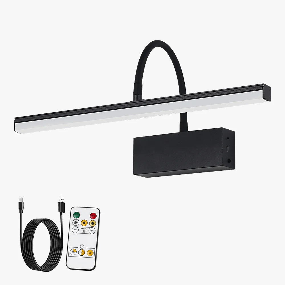 Rechargeable wall light with flexible arm for indoor lighting