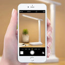 Foldable LED table lamp with stepless touch dimming, USB rechargeable, for reading and bedside